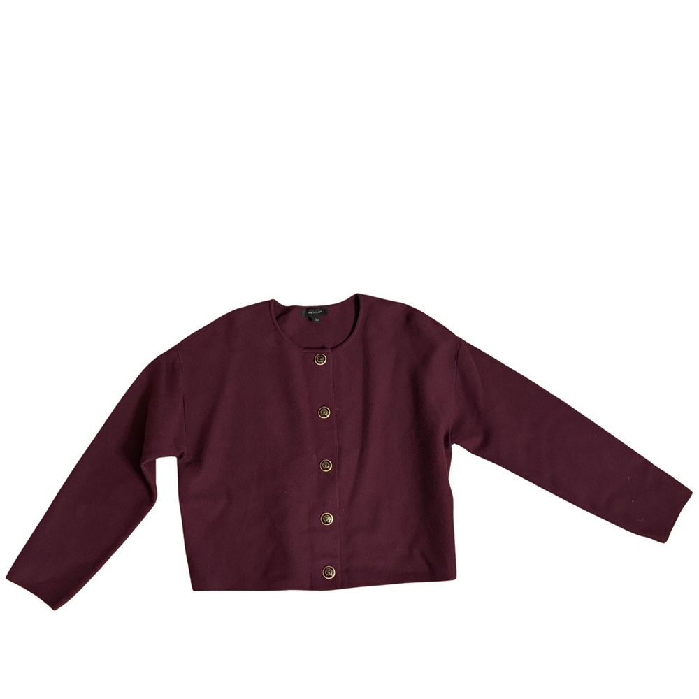 ANN TAYLOR Deep Purple Knit Cardigan